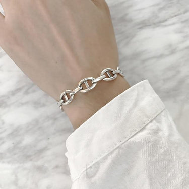 THAI SILVER Modern Style Bracelet + Matching Ring Set